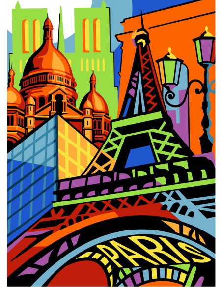 Canevas : 45x60 cm, N24 - Paris pop