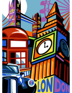 Canevas : 45x60 cm, N24 - London pop
