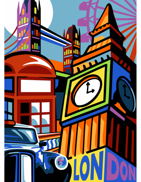 Canevas : 45x60 cm, N24 - London pop
