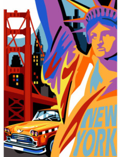 Canevas : 45x60 cm, N24 - New York pop