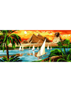 Canevas : 65x130 cm, Le long du Nil