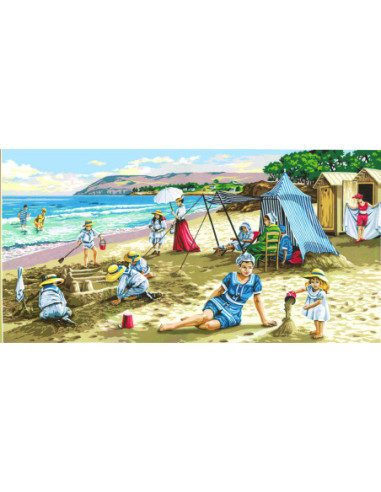 Canevas : 65x120 cm, Une journée a la plage
