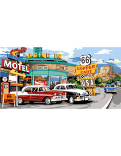 Canevas : 65x120 cm, N22 - route 66