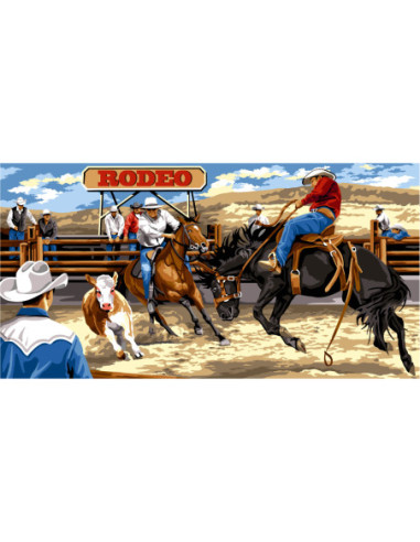 Canevas : 65x120 cm, N22 - rodéo country