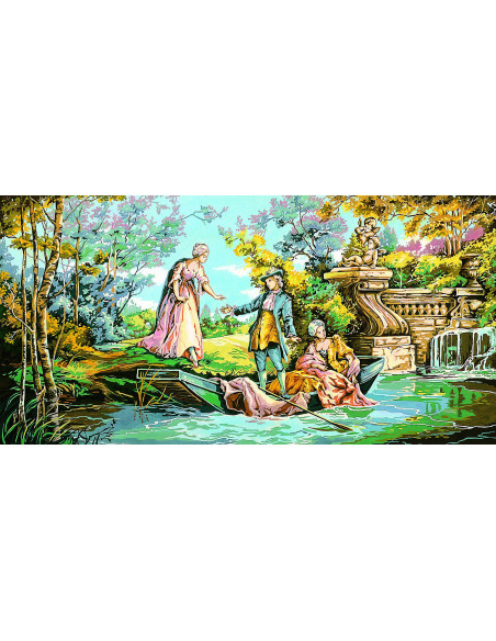 Canevas : 65x120 cm, promenade galante
