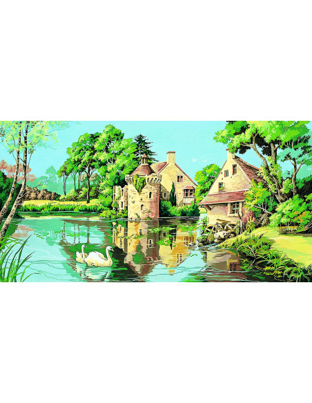 Canevas : 65x120 cm, le vieux moulin