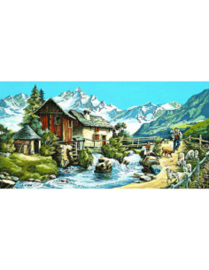 Canevas : 65x120 cm, le berger & l'enfant