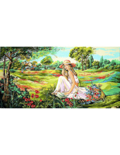 Canevas : 65x120 cm, la liseuse du val fleuri
