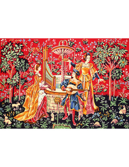 Canevas : 100x135 cm, concert a la fontaine