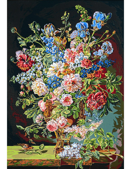 Canevas : 100x135 cm, vase d/fleur