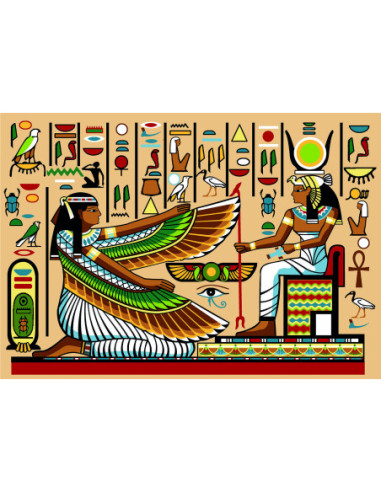 Canevas : 100x135 cm, Fresque égyptienne