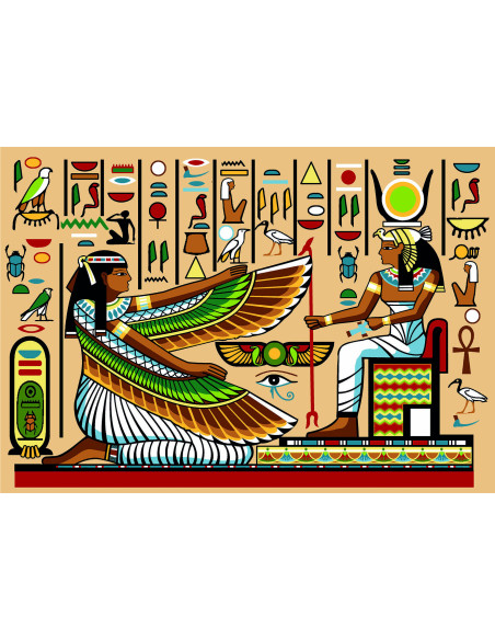 Canevas : 100x135 cm, Fresque égyptienne