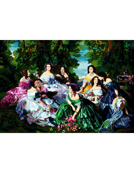 Canevas : 100x135 cm, N17-eugenie et ses dames d'honneur
