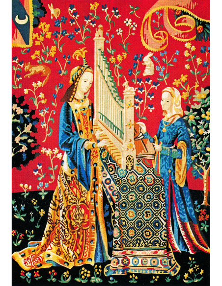 Canevas : 100x135 cm, dame a la licorne  