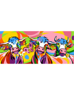 Canevas : 70x40 cm, N04/19 -les vaches