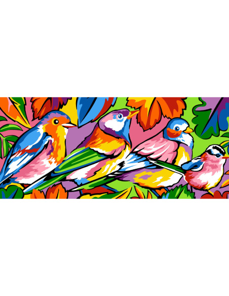 Canevas : 70x40 cm, N04/19 -les oiseaux