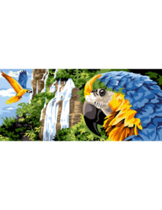 Canevas : 70x40 cm, N23 - plume en cascade