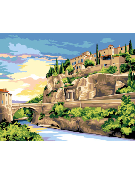 Canevas : 75x90 cm, N22 - village de Provence