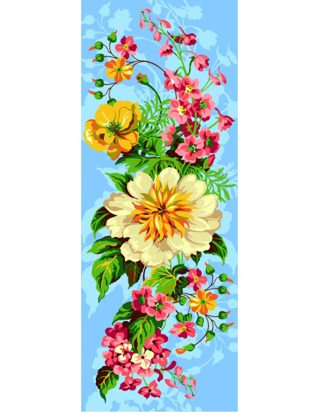 Canevas : 25x60 cm, Le bouquet