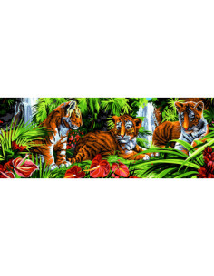 Canevas : 25x60 cm, Les tigreaux