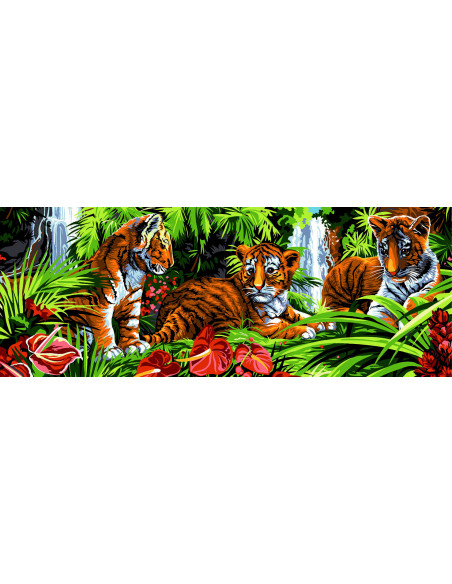 Canevas : 25x60 cm, Les tigreaux