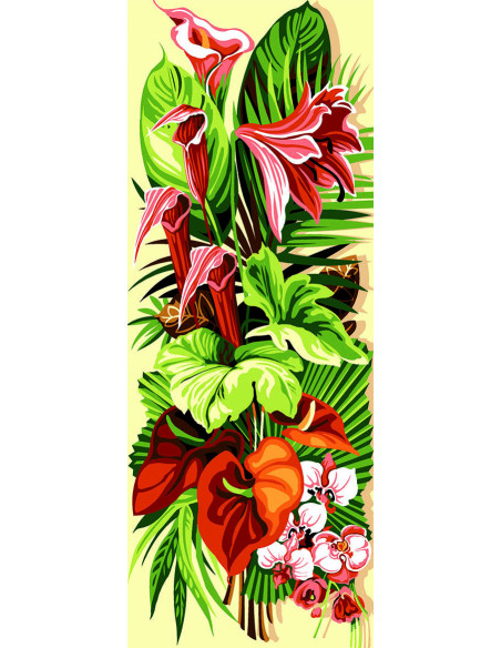 Canevas : 25x60 cm, Exotique arums