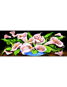 Canevas : 25x60 cm, Débordement d'arums