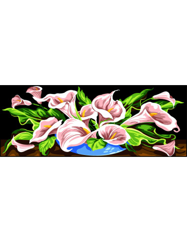 Canevas : 25x60 cm, Débordement d'arums