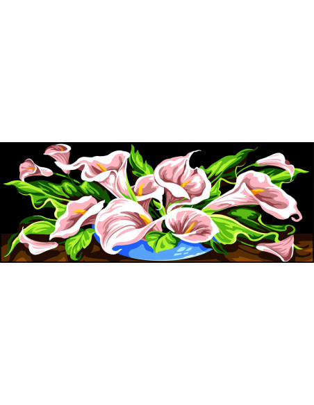 Canevas : 25x60 cm, Débordement d'arums