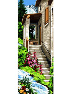 Canevas : 25x60 cm, L'escalier de la montagne