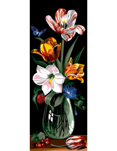 Canevas : 25x60 cm, N18 - verre et couleur