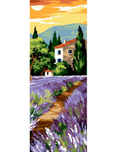 Canevas : 25x60 cm, N18 - allée aux lavandes