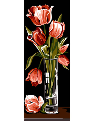 Canevas : 25x60 cm, N19 - tulipes