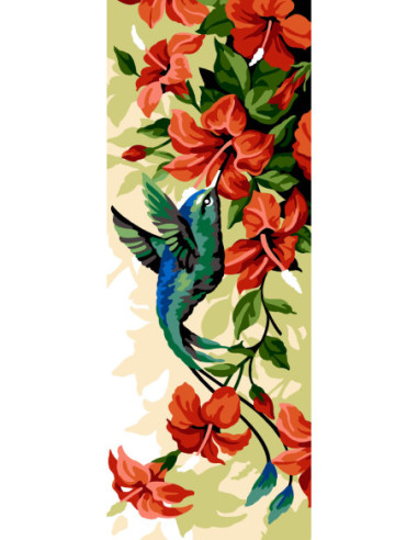 Canevas : 25x60 cm, N20 - colibri