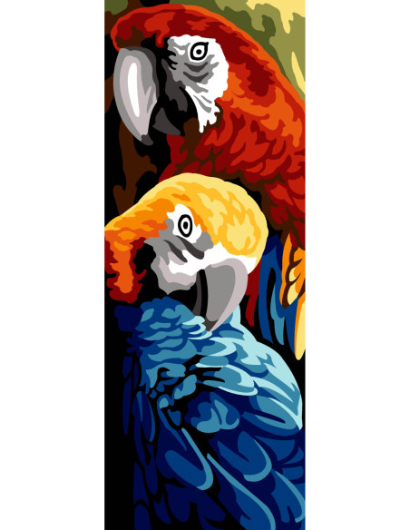 Canevas : 25x60 cm, N21 - perroquets