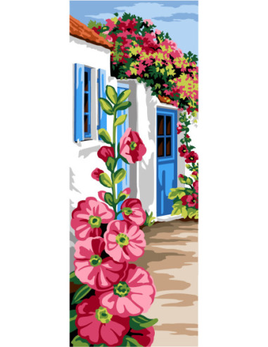 Canevas : 25x60 cm, N21 - allée trémière