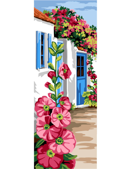 Canevas : 25x60 cm, N21 - allée trémière