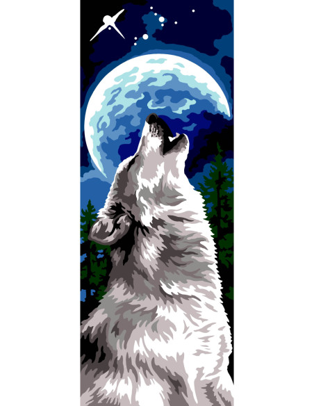 Canevas : 25x60 cm, N21 - le chant de la lune