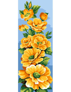Canevas : 25x60 cm, N22 - fleurs jaune