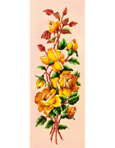 Canevas : 25x60 cm, roses jaunes