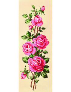 Canevas : 25x60 cm, roses