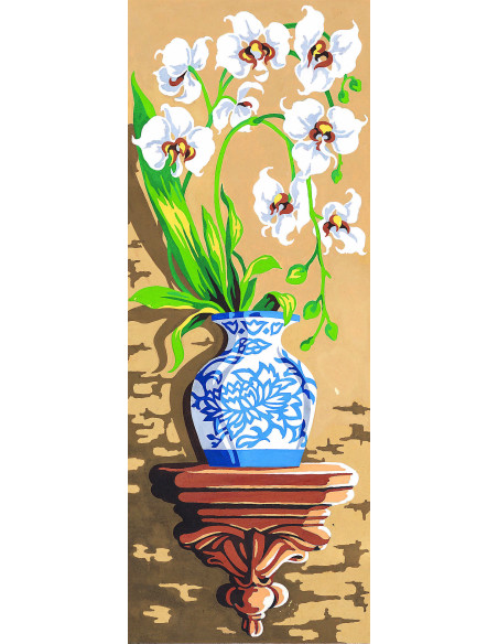 Canevas : 25x60 cm, orchidée
