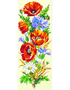 Canevas : 25x60 cm, Fleurs des champs