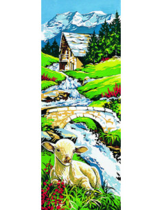 Canevas : 25x60 cm, L'agneau