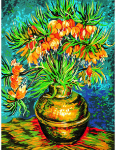 Canevas : 60x80 cm, les fritillaires