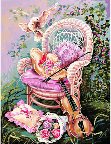 Canevas : 60x80 cm, le jardin de musique