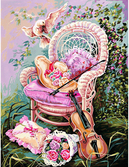 Canevas : 60x80 cm, le jardin de musique