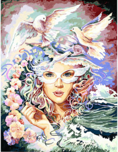 Canevas : 60x80 cm, fleur d'écume