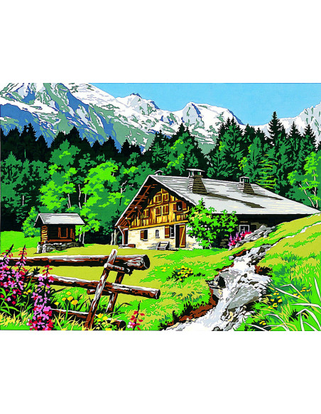Canevas : 60x80 cm, Le chalet de l'alpage
