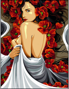 Canevas : 60x80 cm, Pli et fleur